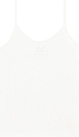 Courr&egrave;ges White Embroidered Logo Tank Top