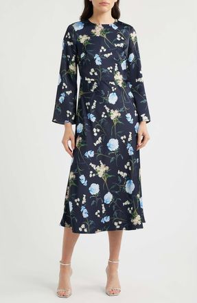 Sachin & Babi Tyra Floral Long Sleeve Gown in Moss Formosa at Nordstrom, Size 10