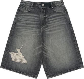 Rta Gustavo Oversize Denim Bermuda Shorts in Ash Faded at Nordstrom, Size 31