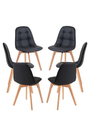 Regalos Miguel Regalos Miguel - Packs Sillas Comedor - Pack 6 Sillas Vorak - Negro