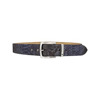 Carlo Colucci Slangenleren Riem - Heren - Riemen - Blauw - 100 CM - Leer - Accessoires