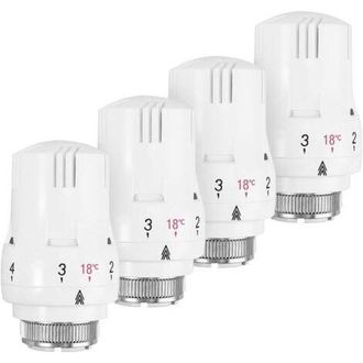 OEM Juego De 4 Cabezales Termost&aacute;ticos M30 X 1.5 - 5 Ajustes De Temperatura - Funci&oacute;n Anticongelante - Compatible Con Radiadores Compactos