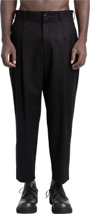 Comme Des Gar&ccedil;ons Broeken, Heren, Zwart, L, Leer, Woven Wool Pants