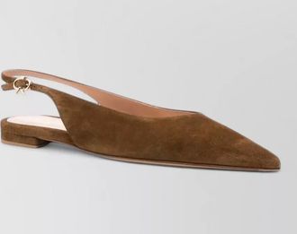 Gianvito Rossi suede leather slingback mules
