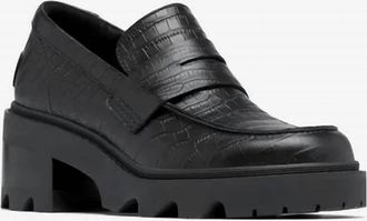 Sorel Womens Joan Now City Loafer In Black Croc
