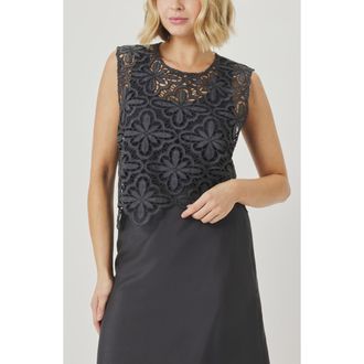 Splendid Pia Pinwheel Eyelet Shell in Lead Grey at Nordstrom, Size X-Small