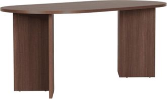 Calicosy Mesa de comedor bordes redondeados L180 cm - Efecto Nogal