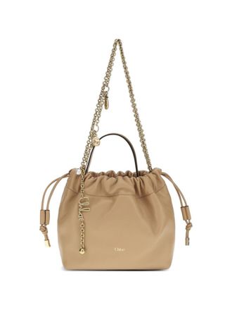 Chlo&eacute; Brown Charms Mini Bucket Bag