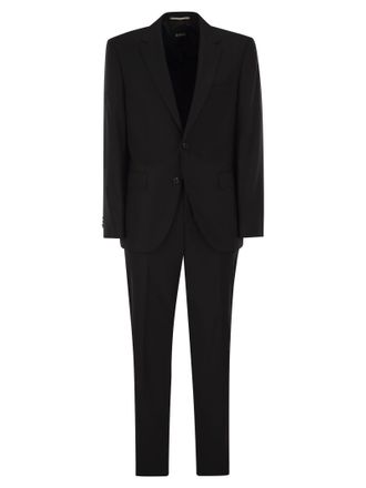 HUGO BOSS Regular Fit Suit In Wool And Elastane Blend