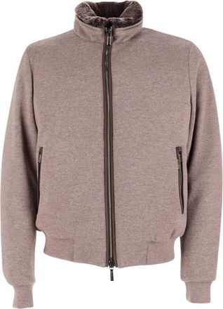 Moorer Taupe Mock Collar Jacket