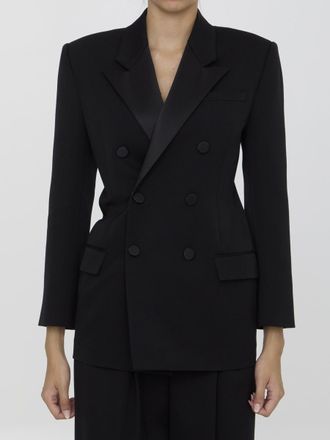 Saint Laurent Tuxedo Jacket In Grain De Poudre