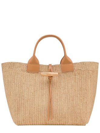 Longchamp Natural Le Roseau Woven Raffia Tote Bag