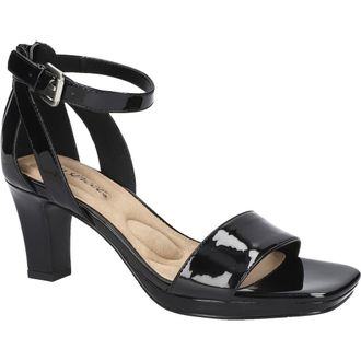 Easy Street Ro Ankle Strap Sandal in Black Patent at Nordstrom, Size 6.5