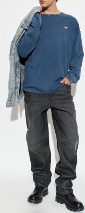 Diesel T-shirt T-BOXT-LS-RAW, Mens, Navy Blue