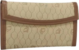 Dior Pre-owned Wallets, female, Beige, Size: ONE SIZE Pre-owned Canvas Wallet