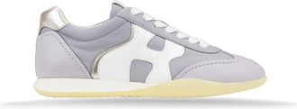 Hogan Leren Vetersneakers met Logopatch - Dames - Sneakers - Grijs - 35 1/2 EU - Su&egrave;de - Schoenen