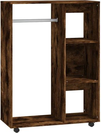 vidaXL Armario Madera Contrachapada Color Roble Ahumado 80x40x110 Cm Vidaxl