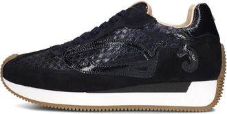 Fred De La Bretoniere Schoenen, Dames, Blauw, 38 EU, Su&egrave;de, Blauwe Su&egrave;de en Leren Sneakers