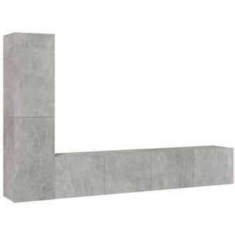 vidaXL Set De Muebles De Tv 4 Pzas Madera Contrachapada Gris Hormig&oacute;n Vidaxl