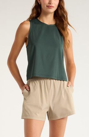 Zella Rally Mesh Tank in Green Timber at Nordstrom, Size Xx-Large