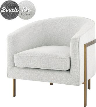 New Pacific Direct Harrod Fabric Accent Arm Chair Antique Gold Legs
