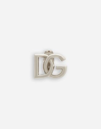 Dolce & Gabbana Single Earring With Dg Logo - Man Bijoux Silver Metal Onesize
