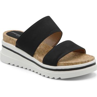 Adrienne Vittadini Cara 3 Wedge Slide Sandal in Black Mesh at Nordstrom Rack, Size 8