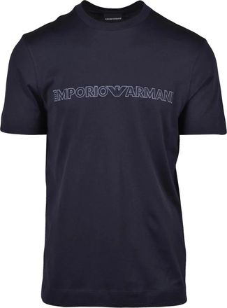 Emporio Armani T-Shirt - Heren - T-shirts - Blauw - M - Katoen - Tops