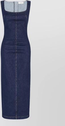 Sportmax denim sleeveless square-neck dress