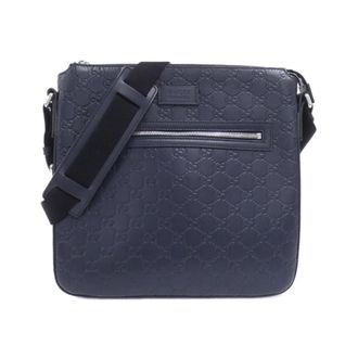 Gucci Navy Gg Leather Shoulder Bag (Pre-Owned)