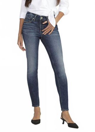 Silver Jeans Co Elyse Skinny Jeans In Medium Indigo
