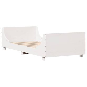 Berkfield Home Modern Bed Frame Frame White 75x190 cm Small Single Solid Wood Pine