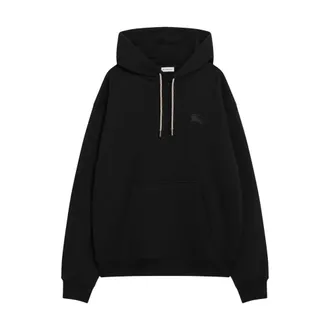 Burberry Hoodies, male, Black, Size: XL Logo Cotton Hoodie