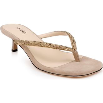 L'agence Hortense Kitten Heel Sandal in Almond Suede at Nordstrom Rack, Size 10