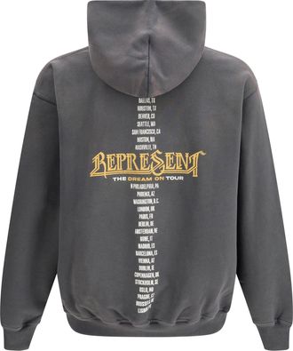 Represent Mens Golden Tour Hoodie Sun Fade Grey Cotton Sweatshirts Sweater
