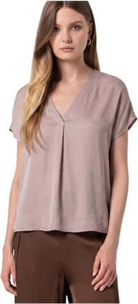 Fracomina Camicetta Regular Fit in Raso - - Blouses & Shirts - Donna - Rosa - XL