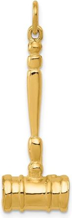 Diamond2Deal 14k Yellow Gold 3-D Gavel Charm