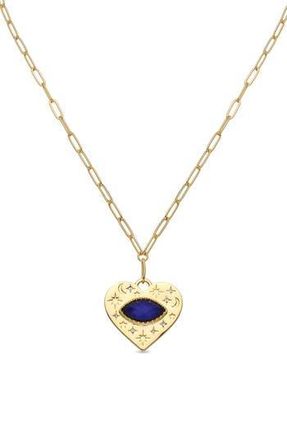 Eye Candy Los Angeles Justine Mood Stone Pendant Necklace in Gold at Nordstrom Rack