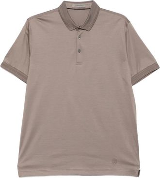 Corneliani Polo con colletto a coste - Marrone