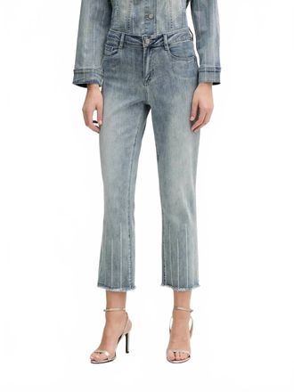 Joseph Ribkoff Rhinestone-Detail Frayed Jeans In Blue