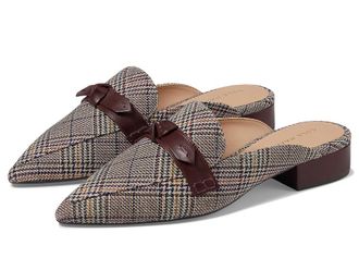 Cole Haan Piper Bow Mule Womens Flat Shoes Plaid Textle : 6.5 B - Medium, Leather