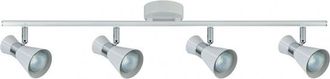 Fabrilamp Fabrilamp - Novedad Regleta Maximo 4 Focos Para Ba&ntilde;o, Blanco-cromo