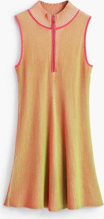 Desigual vestito in maglia con zip iridescente giallo