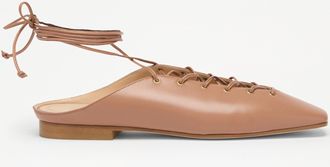 Russell & Bromley CARDEN Womens Pink Leather Ultra Thin Lace Up Flat