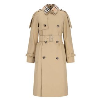 Burberry Long Gabardine Belted Trench Coat, Brand Size 12 ( US Size 10 )