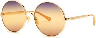 Chlo&eacute; Round-frame Sunglasses - Gold - One Size
