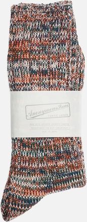 Anonymous Ism Mens Anonymous Ism 5 Colour Mix Crew Cotton Mens Orange Calf High Socks