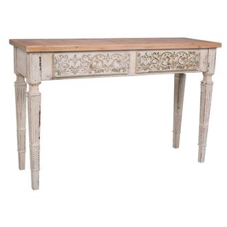 Wanderlust Deco Recibidor De Madera Blanco De 2 Cajones 120x40x78 Cm