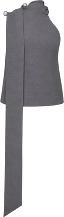 Giuseppe Di Morabito Womens One-Shoulder Grey Virgin Wool Top Tops