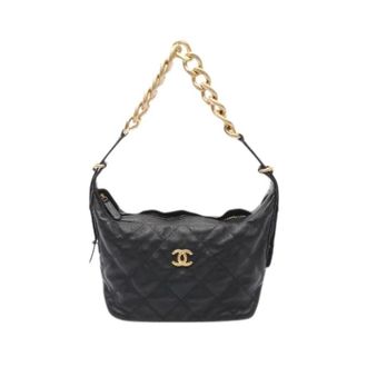Chanel Pre-owned Matelasse Lamslederen Schoudertas - Dames - Pre-owned - Zwart - Maat: ONE Size Leer